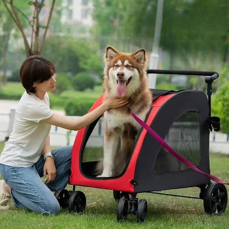 Poussette pour Chien - StrollyPet™ - Rouge - Dog en Vadrouille