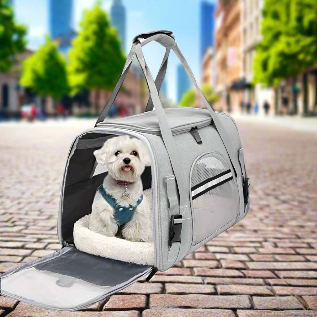 Sac de Transport pour Chien - DogCarrierBag™ - Gris - Dog en Vadrouille